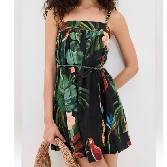 FARM Rio Dresses & Skirts - Farm Rio Midnight Macaw Fiesta Black Mini
Dress with straps Medium
